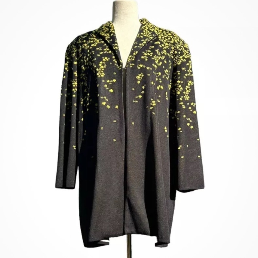 MISOOK Heritage Fit Knit Cardigan Jacket Size XL Black Green - Picture 4 of 11